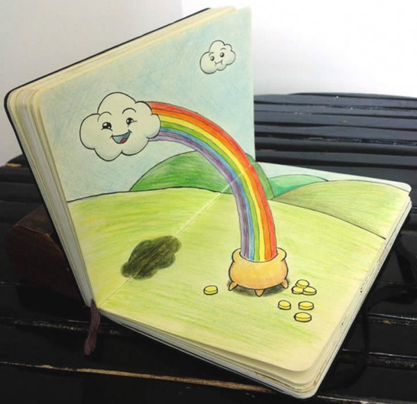Perspective rainbow drawing Perspective rainbow drawing