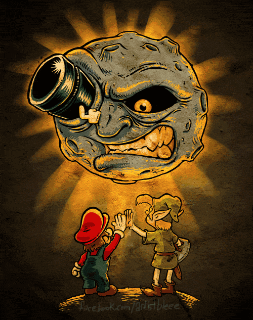 Mario and Link Attack the Moon