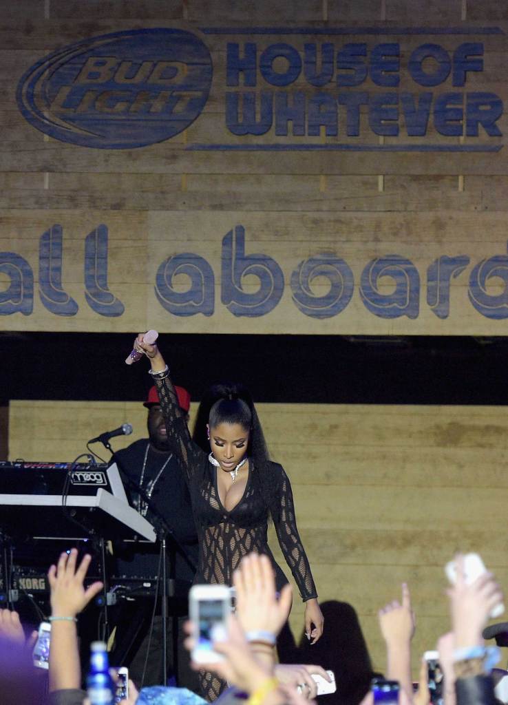 Nicki Minaj performing at the #UpForWhatever House
