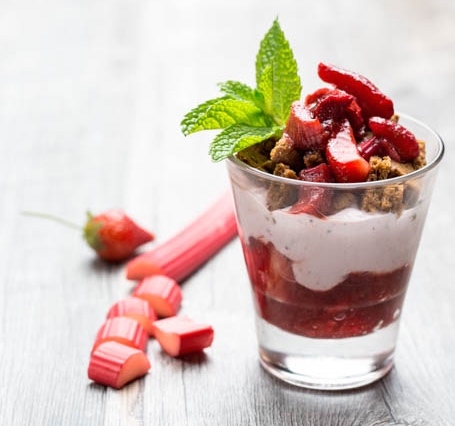 Strawberry and Rhubarb Parfait - Veggie Grill Spring LTO Menu