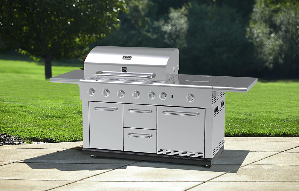 Kenmore 5 Burner Island Gas Grill with Refrigerator