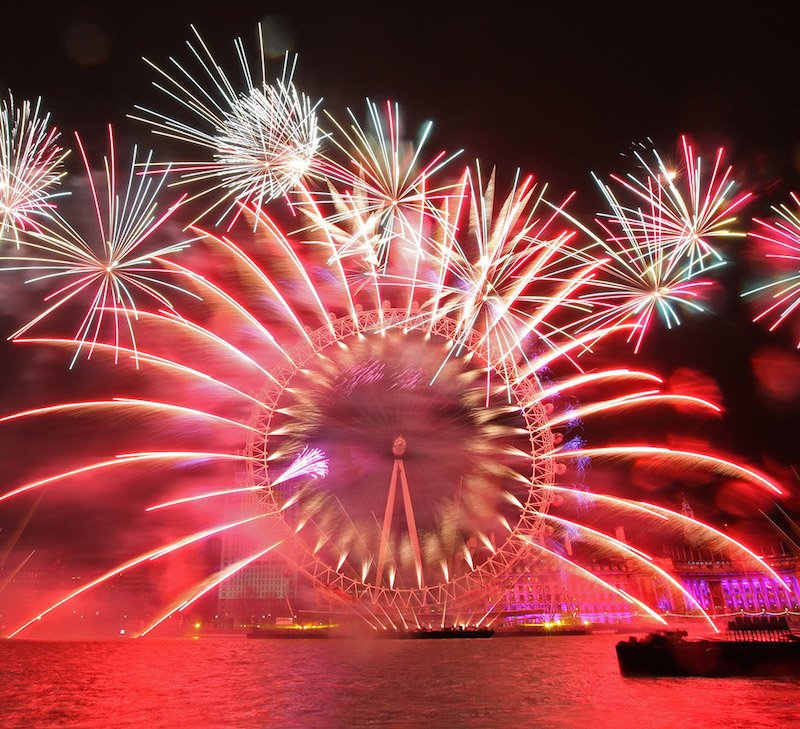 NYE 2014 Fireworks, London Eye - 31Dec13/1Jan14