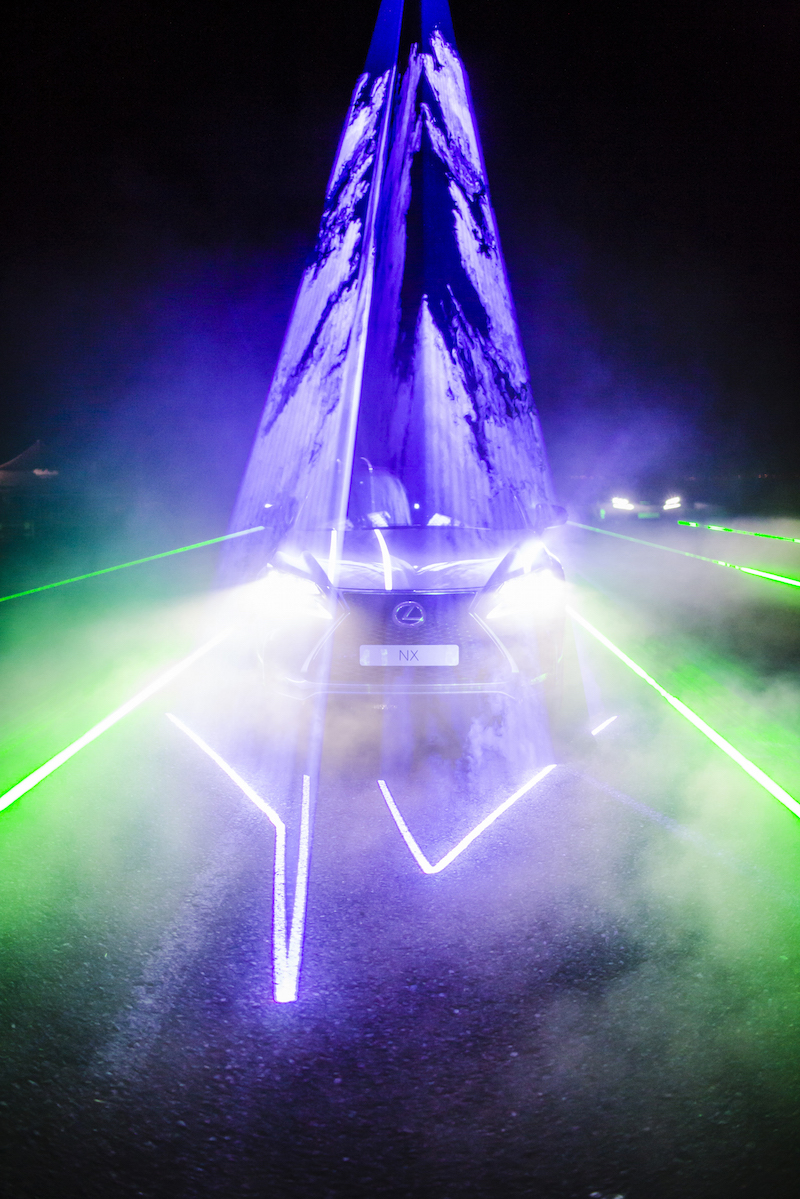 will.i.am and Lexus create laser and sound spectacular on epic street stave #NXontrack n2