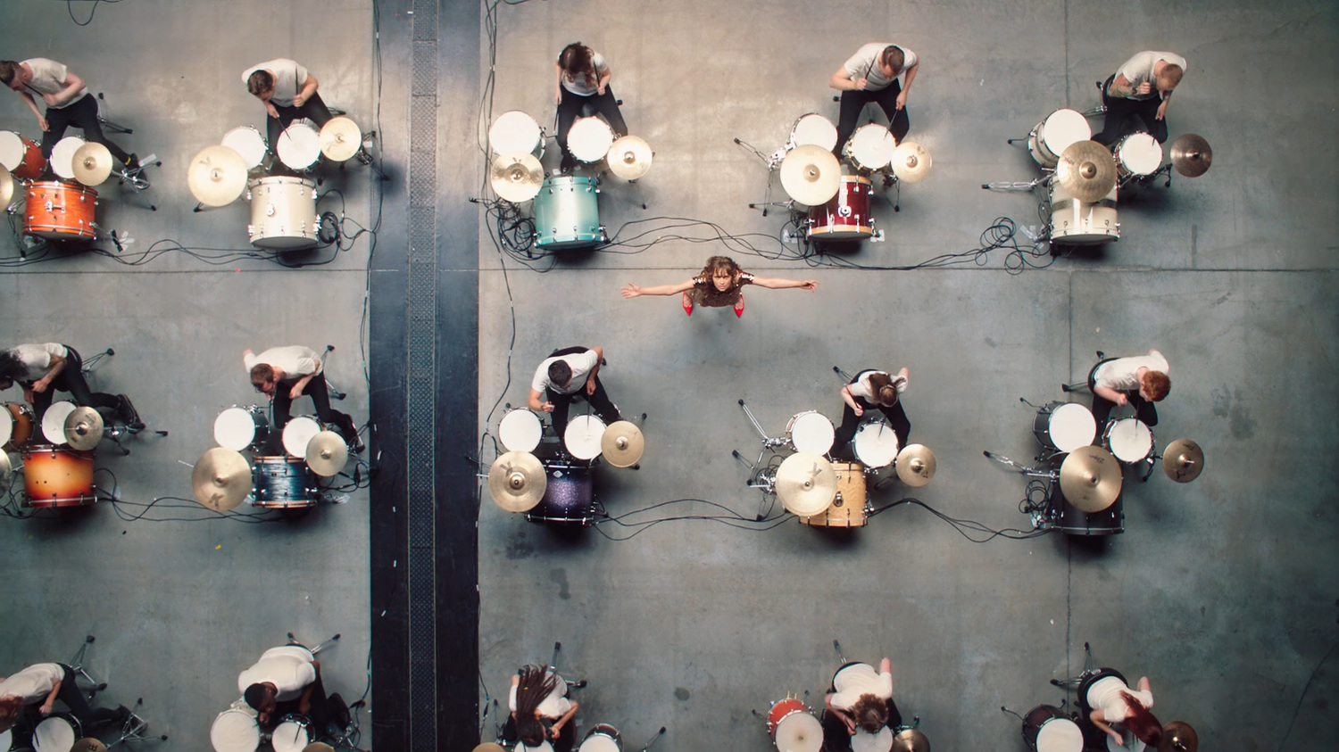 Gabrielle Alpin - "Sweet Nothing" overhead shot of drummers