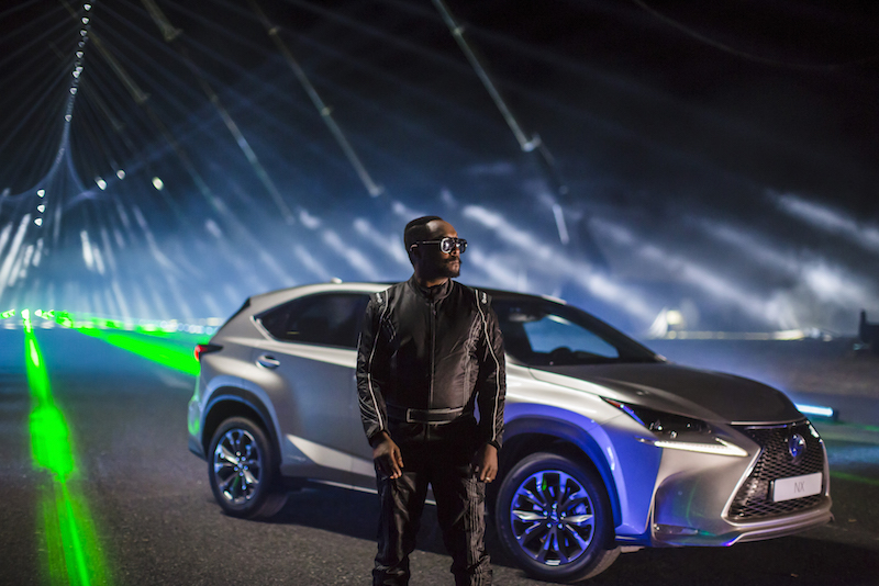 will.i.am and Lexus create laser and sound spectacular on epic street stave #NXontrack n2