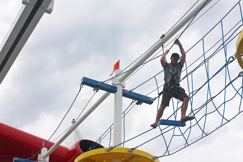 Doing the Ropes Course (SkyCourse) on the Carnival Vista
