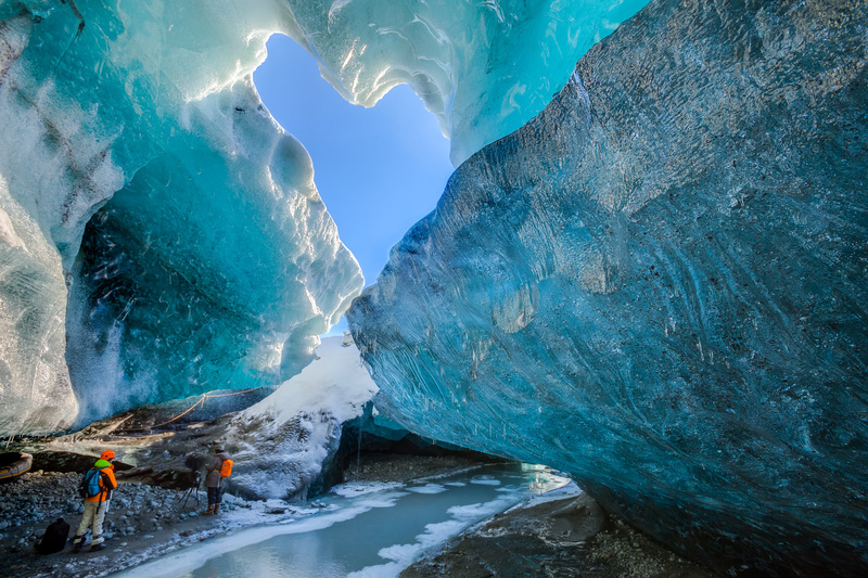 Crystal Ice Cave in the Vatnajökull Glacier