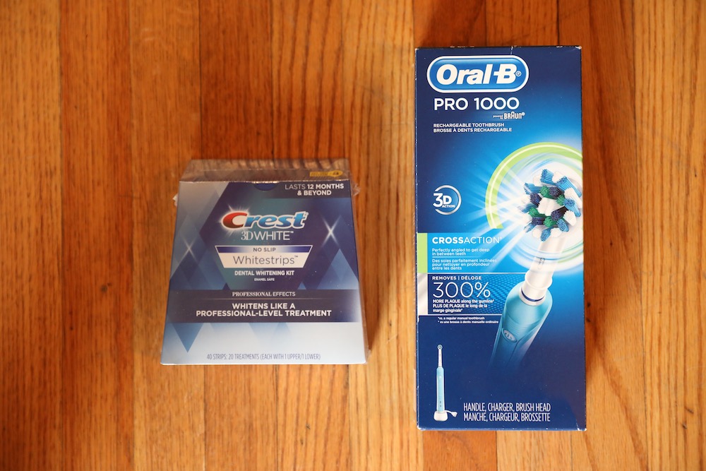 Crest 3D White Strips and Oral-B Pro 1000