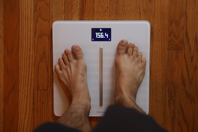 Weight check on Withings Body Cardio Scale