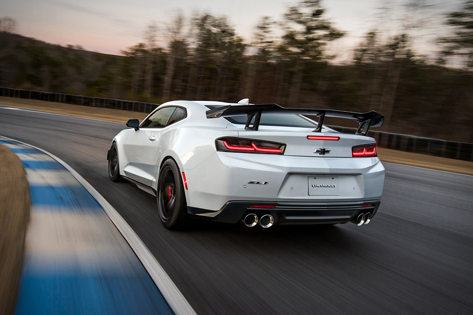 The Camaro ZL1 evolved the classic muscle car into something more powerful and refined. The 2018 Chevrolet Camaro ZL1 1LE continues the process. Built with the track in mind, it ekes out even better lap times thanks to several modifications. It has a new aero package that increases downforce, an adjustable suspension, lighter wheels, and thinner rear glass that, when combined with the fixed back seat, helps get the most out of its 650-horsepower, supercharged LT4 engine.