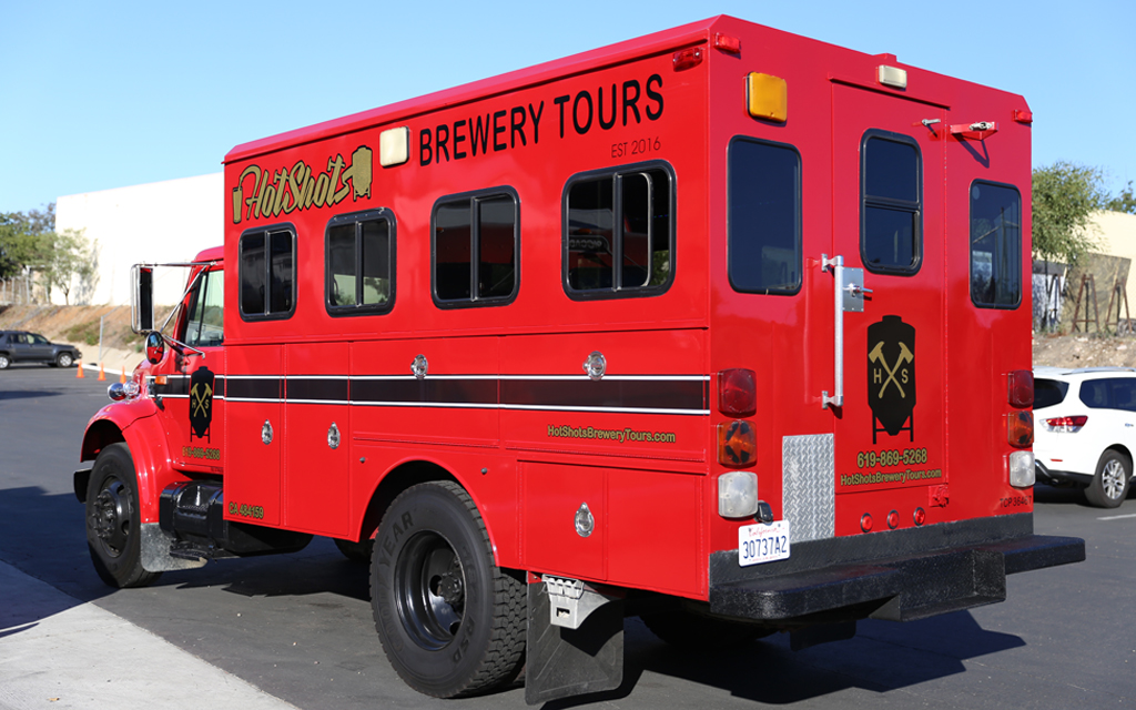 Hot Shots Brewery Tour fire truck