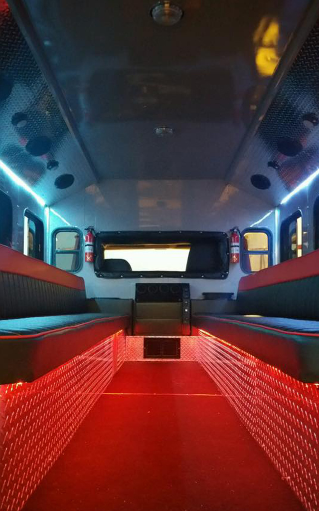 Interior of the Hot Shots Brewery fire truck