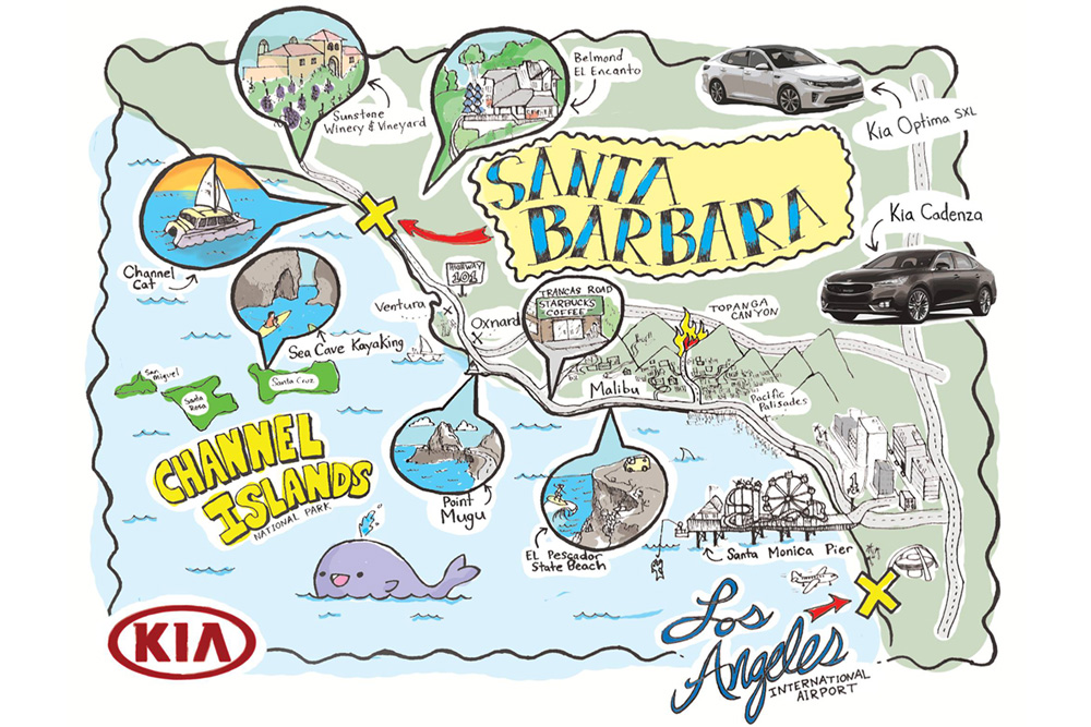 Illustrated map of our #KIASBexp trip
