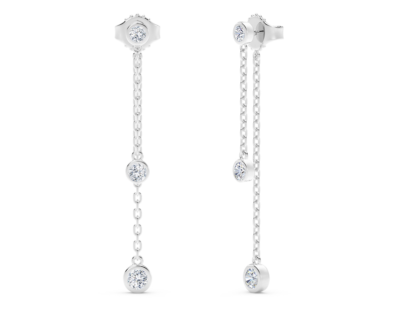 The Forevermark Tribute Collection Round and Pear Diamond Drop Earrings