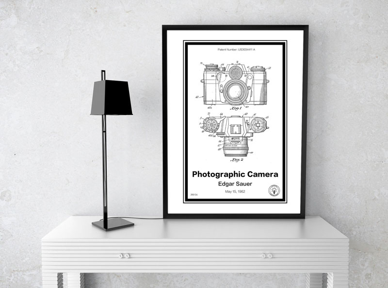 Camera Patent Retro Poster
